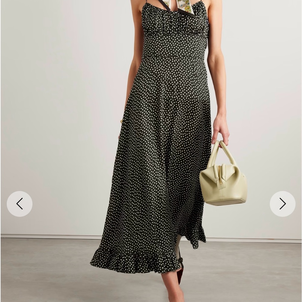 Doen Rosaria SilkBlack and White Polka Dot Dress